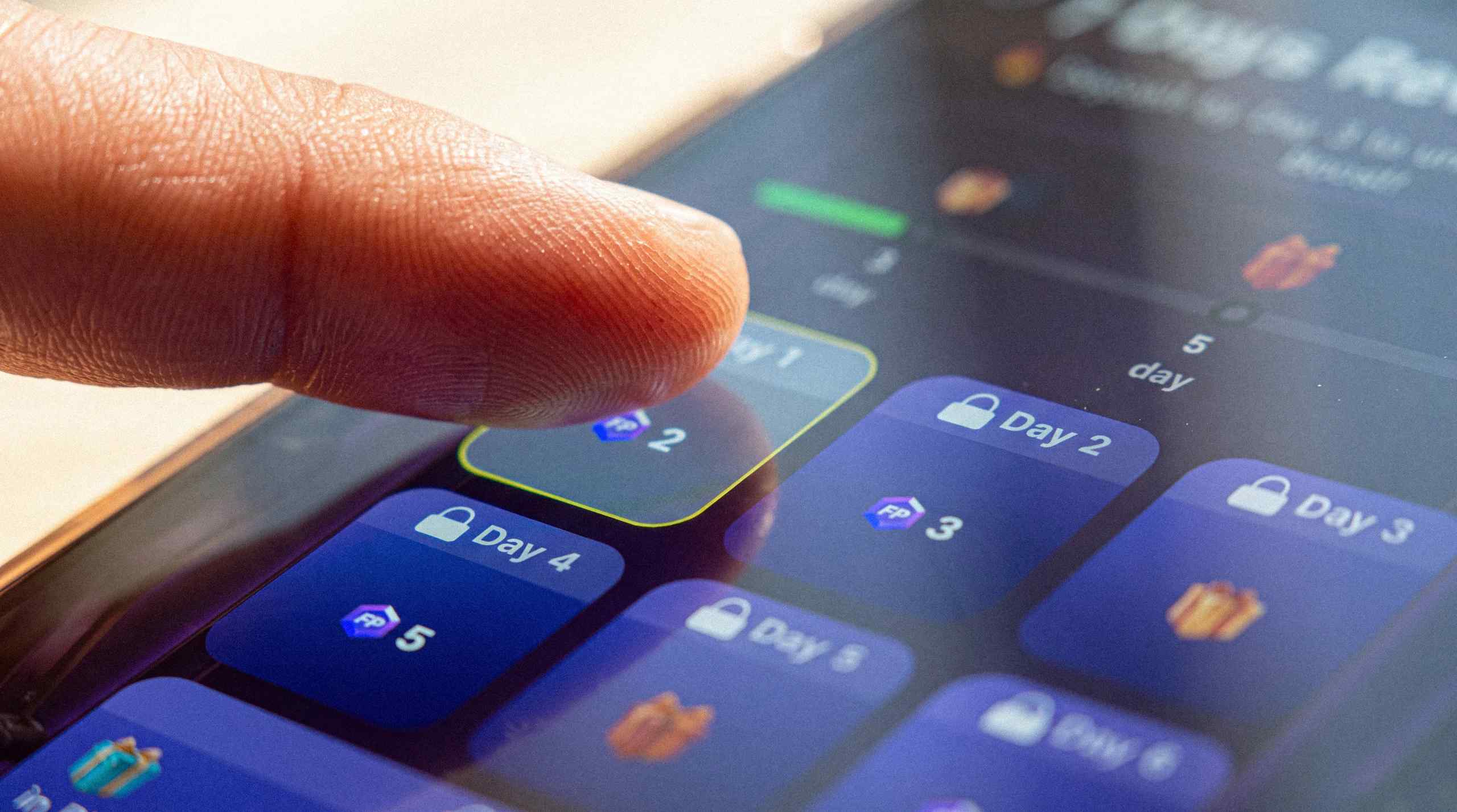 A person unlocking a sweepstakes daily streak on mobile.
